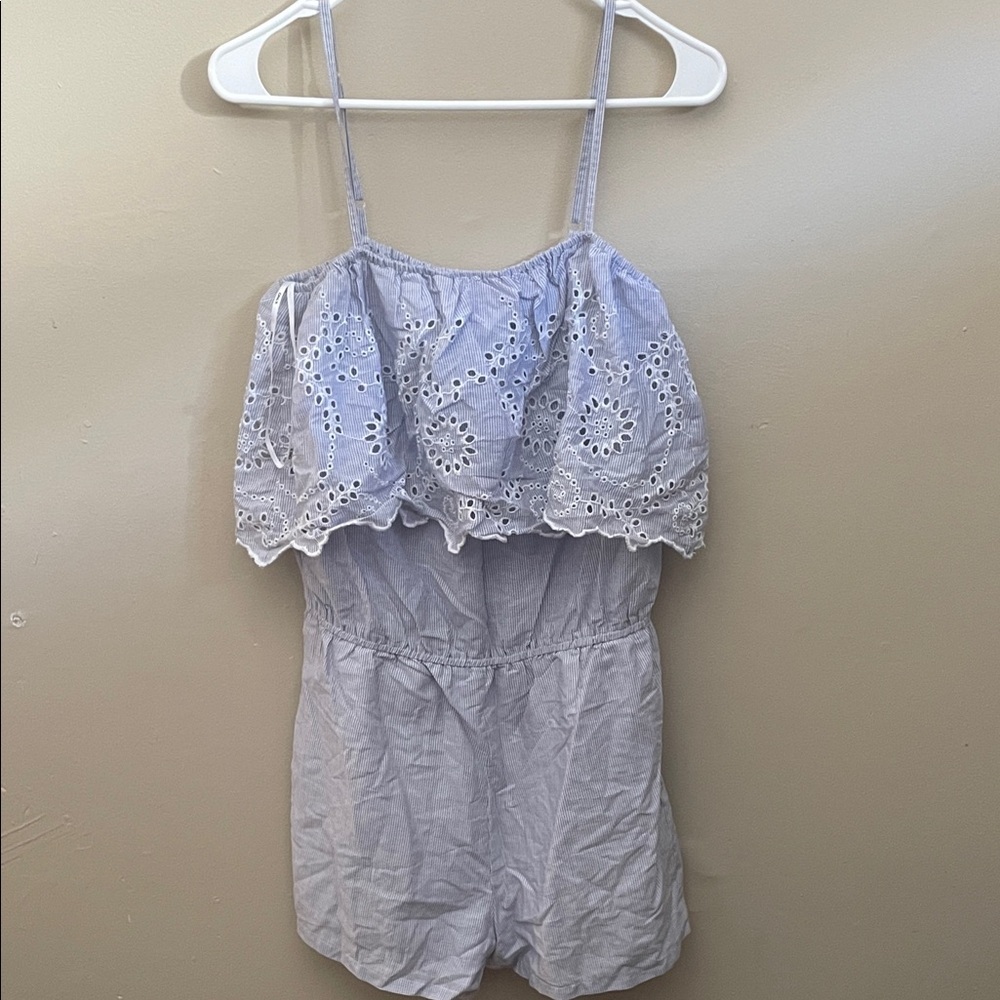 Only Light Gray Eyelet Jumpsuit​